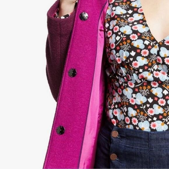 Boden Hengrave Long Wool Coat Color: Ruby Ring Sz 8R - Picture 12 of 13